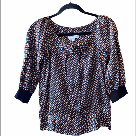 See By Chloe‎ 3/4 Sleeve Silk Peter Pan Blouse 2 - Picture 1 of 10